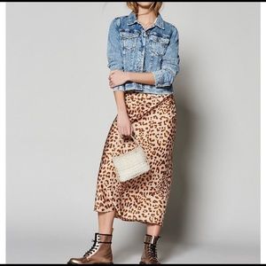 Free People High Waist Cheetah Skirt